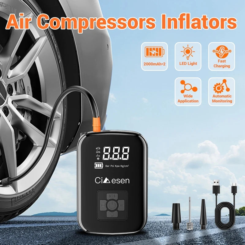 Cordless Wireless Air Pump Portable Tire Inflator 150 PSI - Smarsty