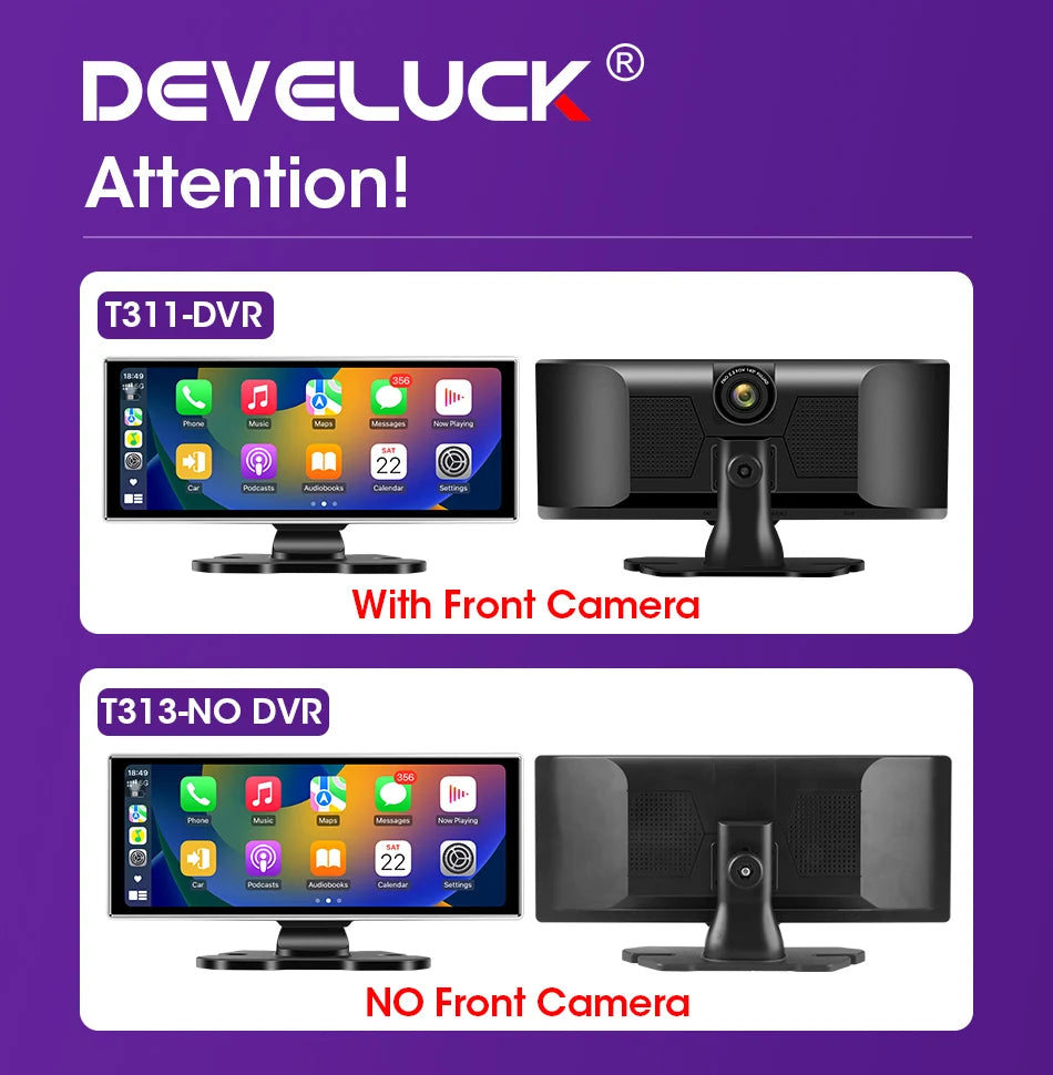 4K Dash Cam Dual Lens Car DVR With Wireless CarPlay - Smarsty