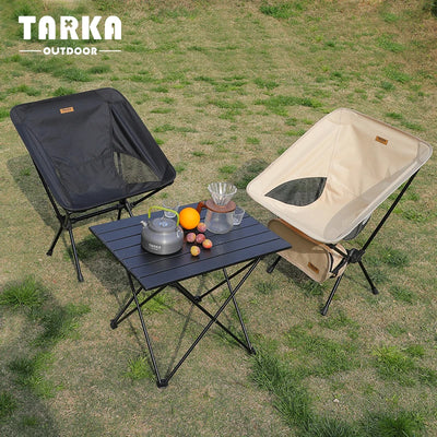 TARKA Foldable Camping Chairs Set Lightweight folding Chair Ultralight Backpacking Moon Chairs for Garden Picnic Beach Fishing by Smarsty
