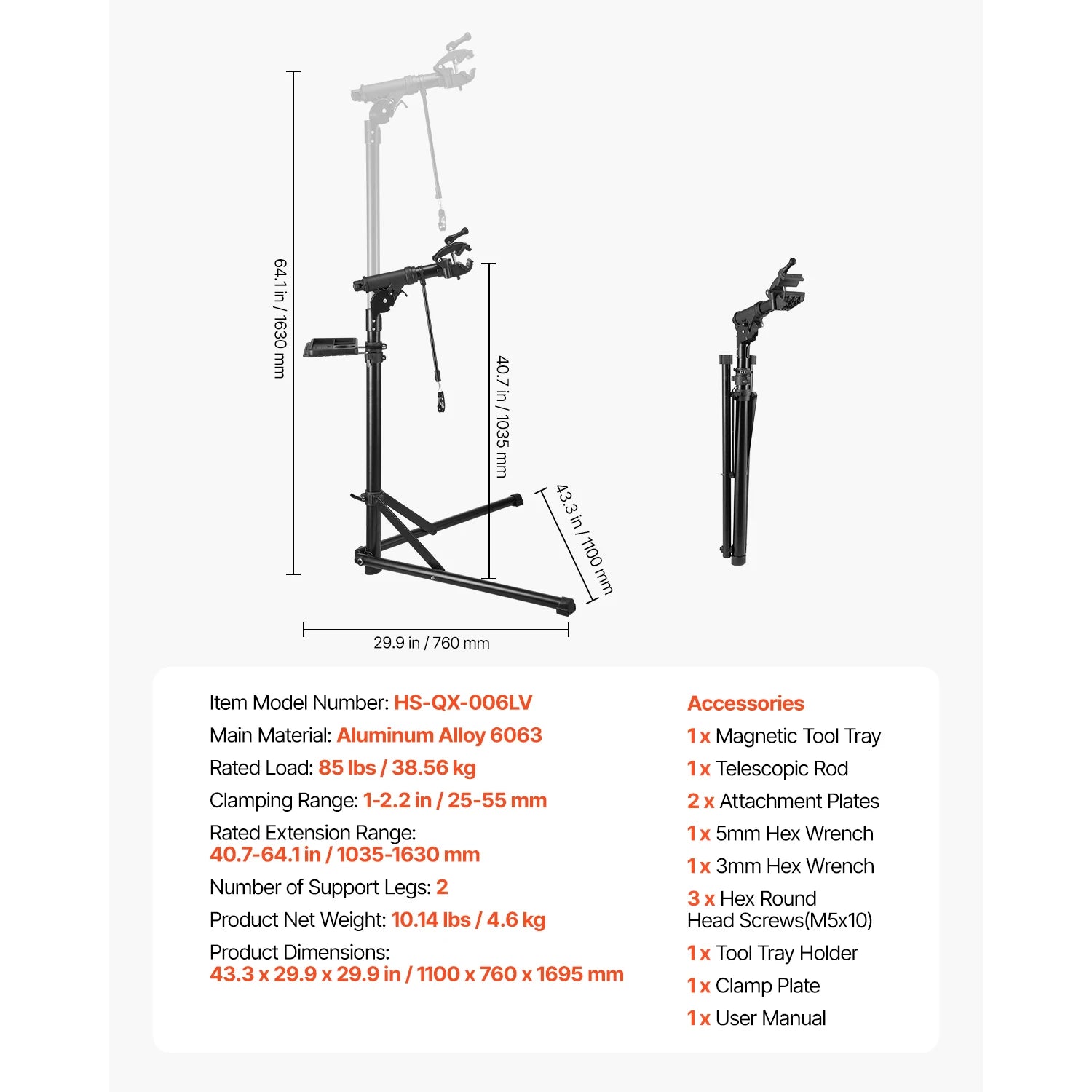 SucceBuy Bike Repair Stand 66/85/88/110lb Heavy-duty Bicycle Work Stand Foldable Bicycle Maintenance Rack for Mountain&Road Bike - Smarsty