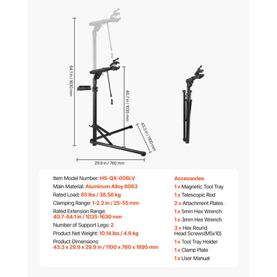 SucceBuy Bike Repair Stand 66/85/88/110lb Heavy-duty Bicycle Work Stand Foldable Bicycle Maintenance Rack for Mountain&Road Bike - Smarsty