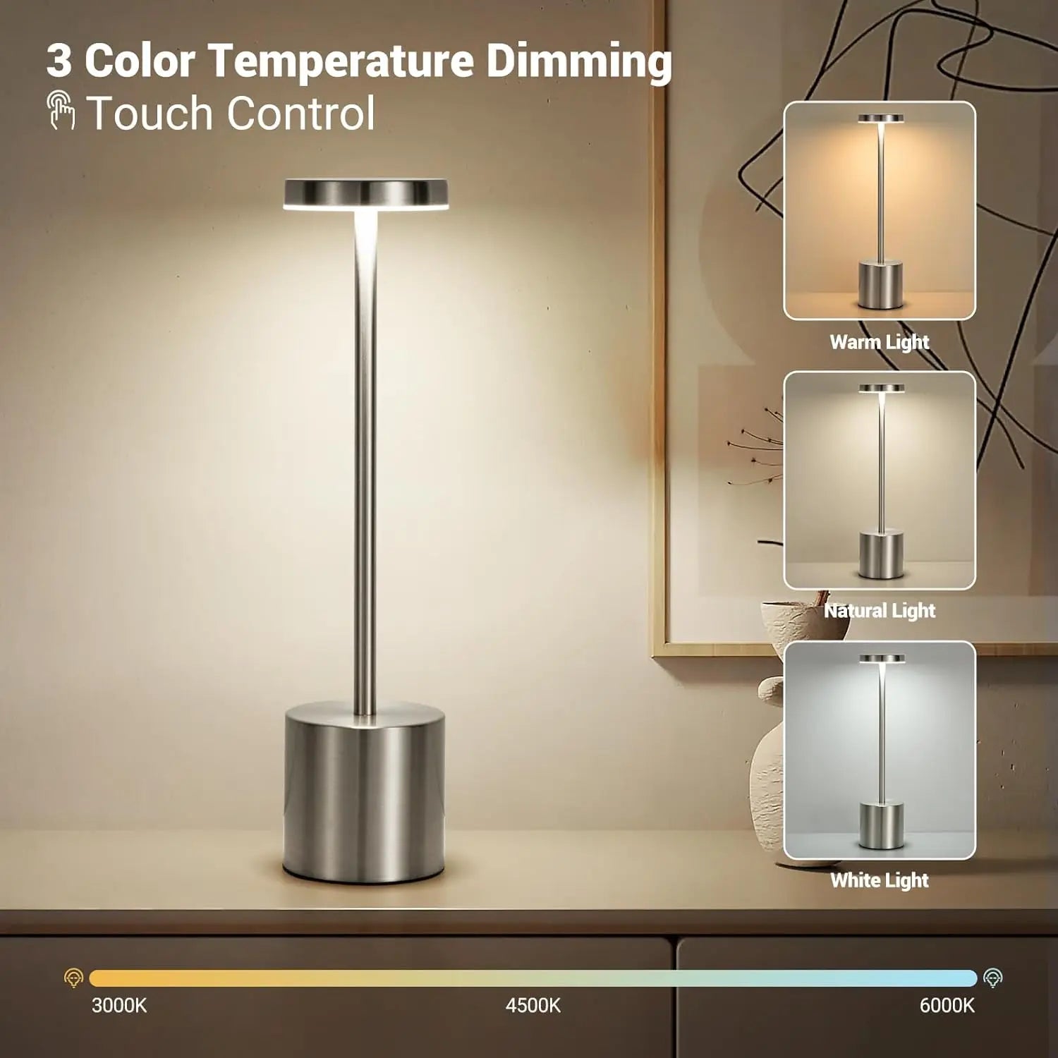 USB Rechargeable LED Night Light Touch Table Lamp - Smarsty