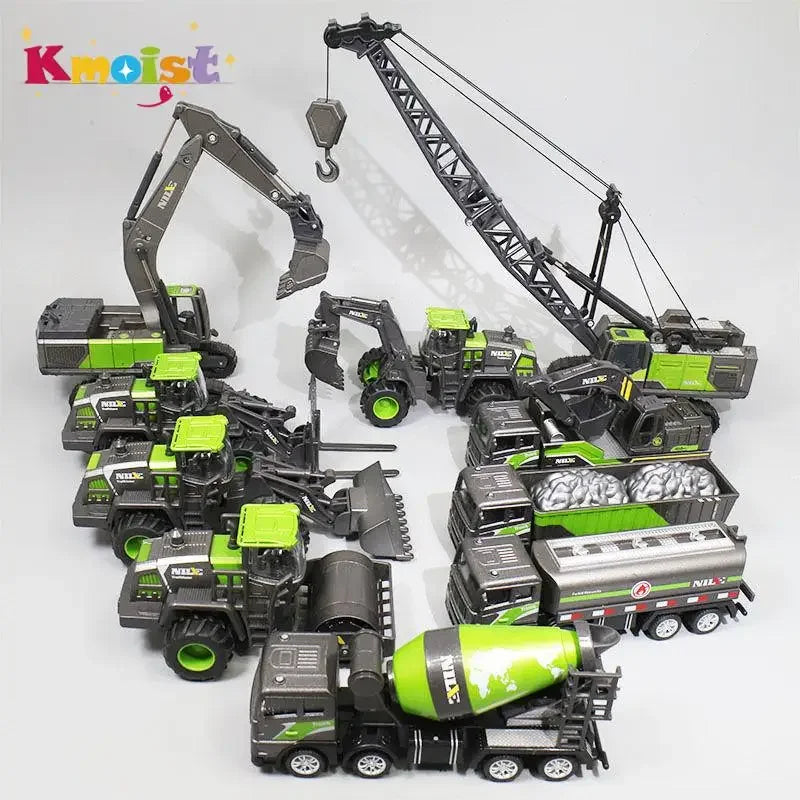 1/50 Model Car Bulldozer Truck Excavator Crane Forklift Construction Engineering Vehicle Toys for Boys Children Educational Toys by Smarsty