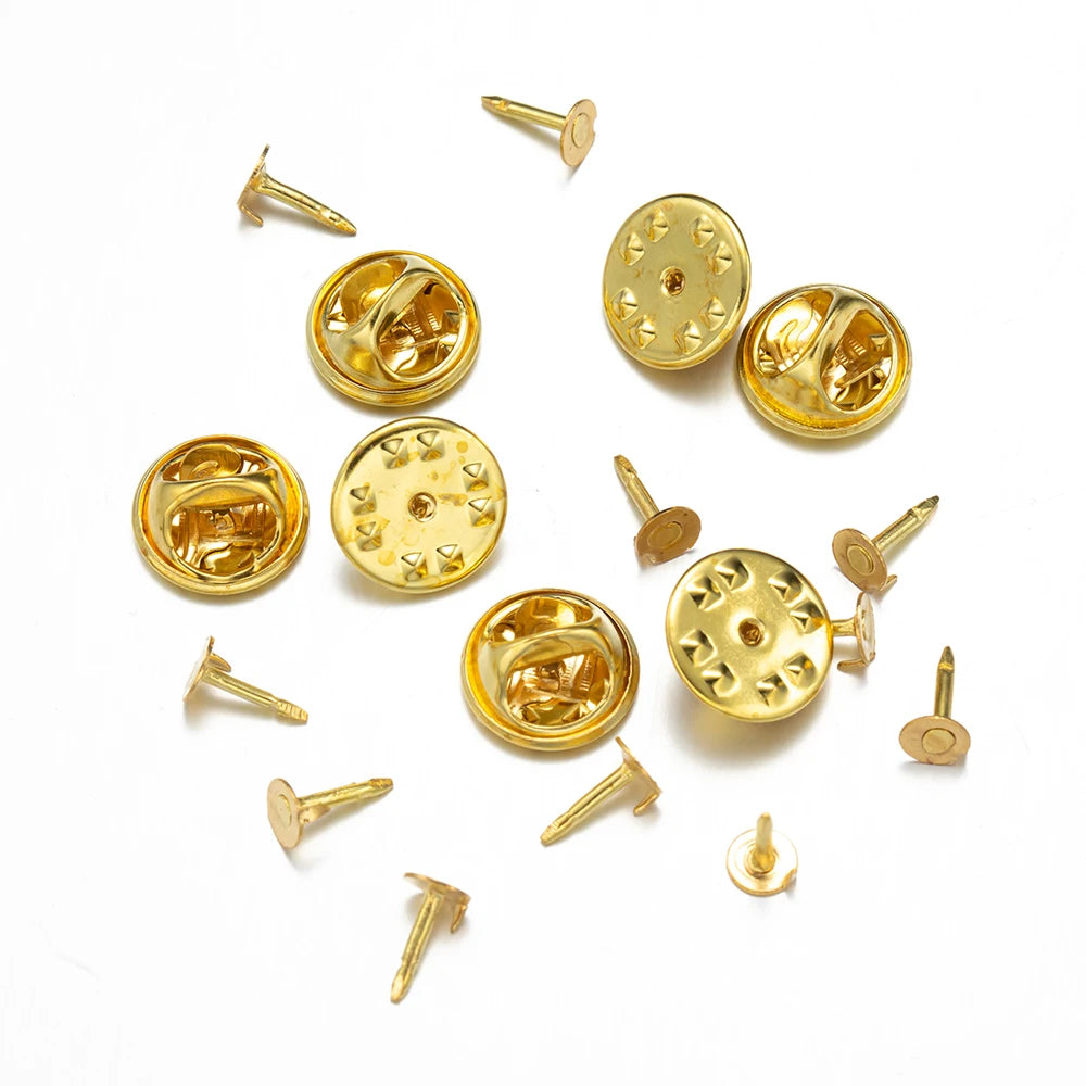 100Pc Metal Locking Pin Backs Secure Brooch Bases Pack - Smarsty