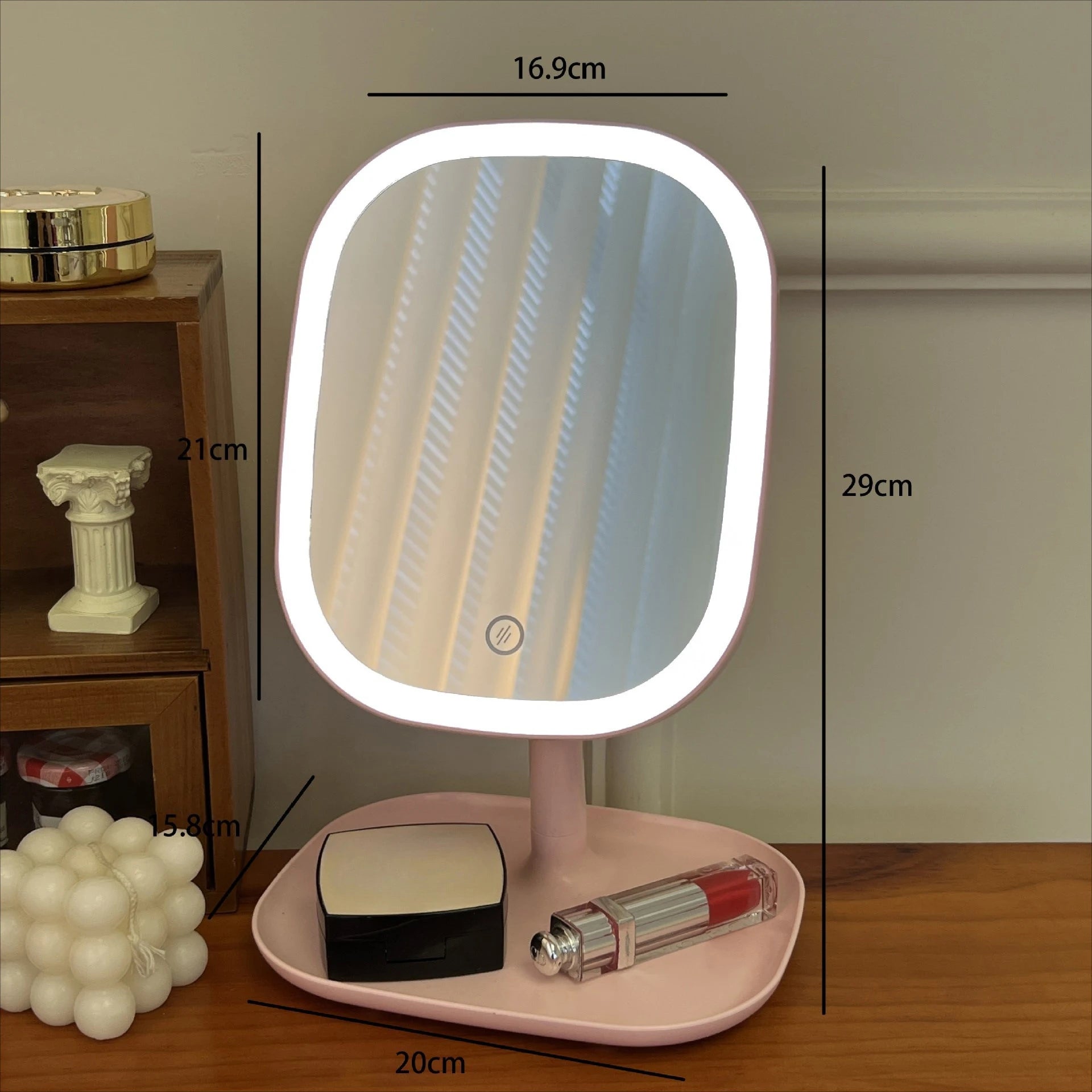 LED Vanity Mirror with Adjustable Three-Color Light - Smarsty