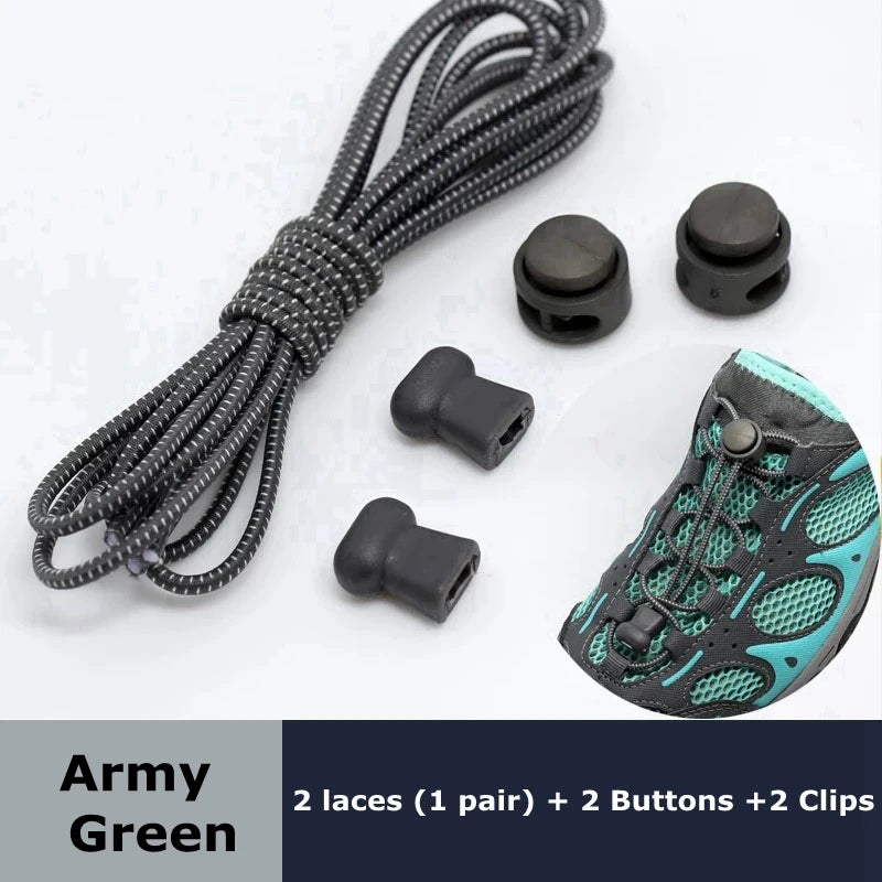 Round Elastic Shoelaces Suitable For Various Shoe Accessories No Tie Shoelace Fixed Stretching Locking Lazy laces 1 Pair