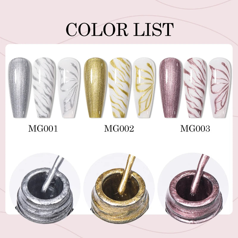 Glitter Liner Nail Gel Polish Set for Stunning Nail Art - Smarsty