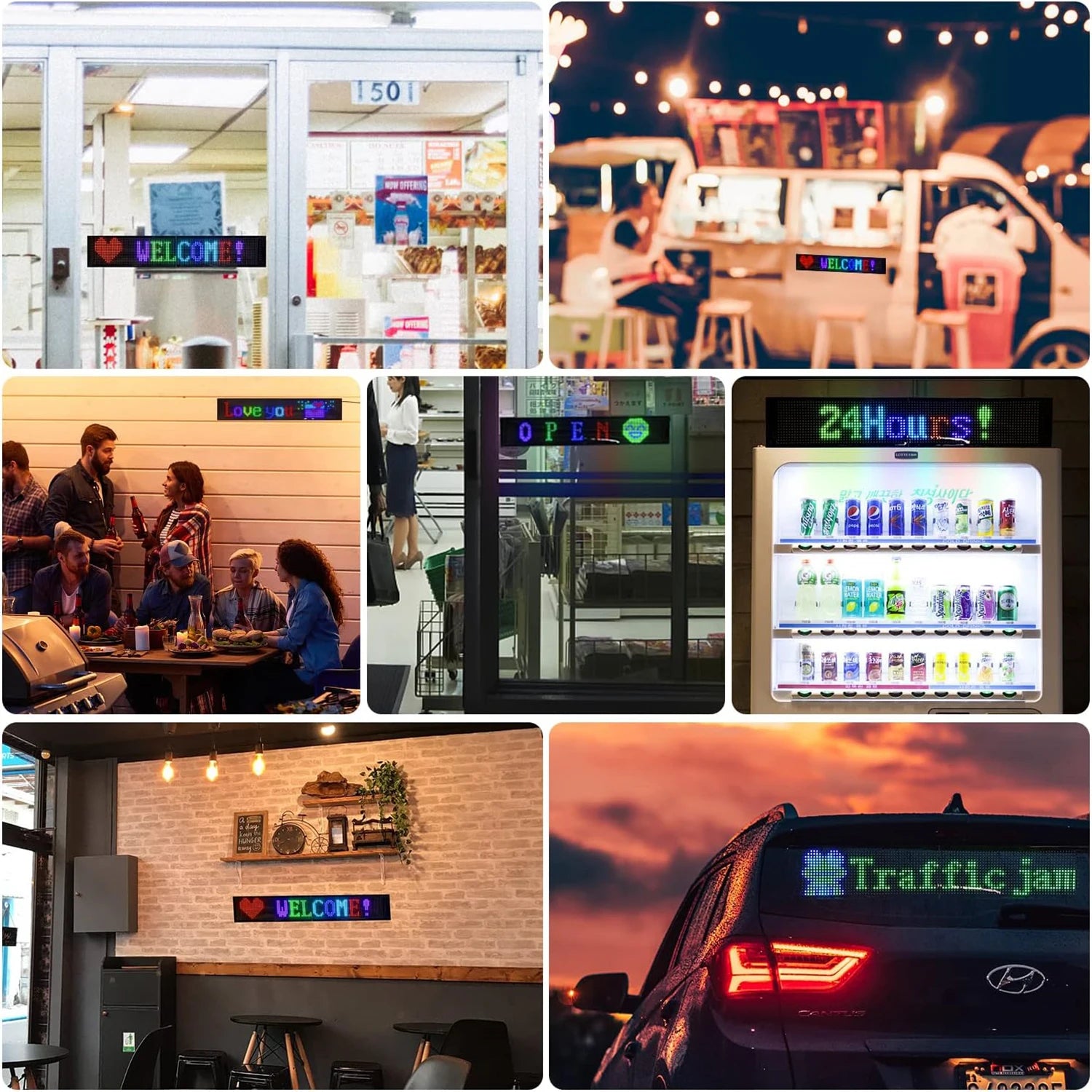 GOTUS LED Matrix Panel,Scrolling Bright Advertising LED Sign,LED Car Sign With Remote Control and Bluetooth Application Control