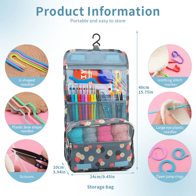 KRABALL Crochet Hook Set with Yarn Accessories Bag - Smarsty