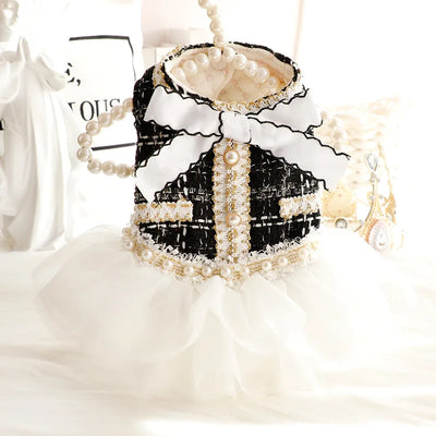 Luxury Cotton Dog Lace Dress with Tutu Skirt - Smarsty