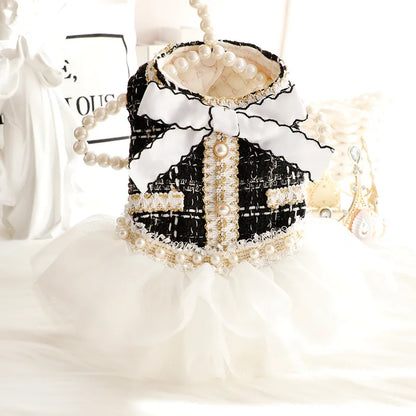 Luxury Cotton Dog Lace Dress with Tutu Skirt - Smarsty