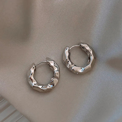 925 Sterling Silver Hoop Earrings Lightweight Trendy - Smarsty