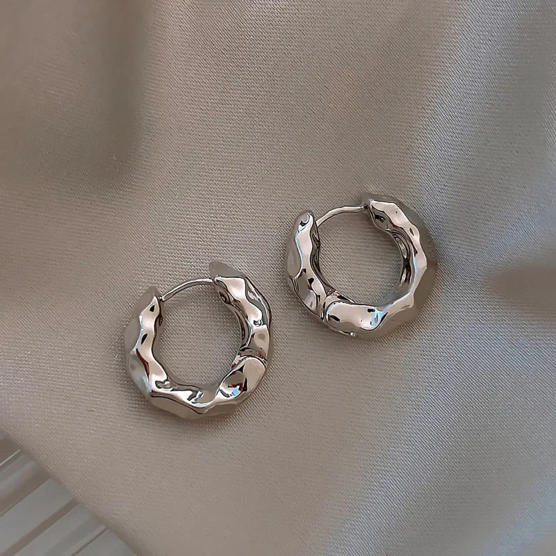 925 Sterling Silver Hoop Earrings Lightweight Trendy - Smarsty