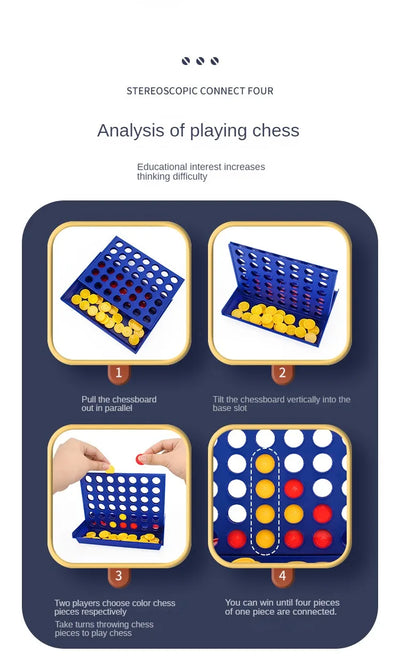 Four In A Row Bingo Chess Connect Classic Family Board Game Toys Fun Educational Toy for Kids Children Entertainment Game by Smarsty
