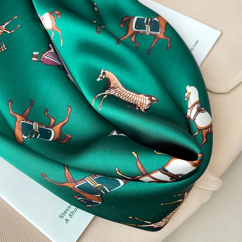 Luxury Silk Horse Print Scarf for Women - Smarsty