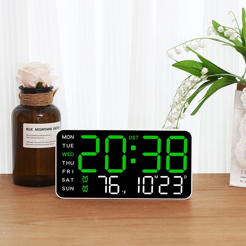 Large Digital Wall Clock with Temperature and Date Display - Smarsty