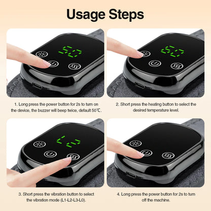 Portable Electric Foot and Hand Massager with Heat and Vibration - Smarsty