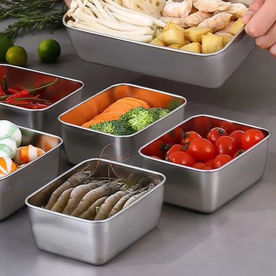 6-Piece Stainless Steel Food Storage Containers Set With Lids - Leakproof, Stackable & Reusable For Camping, Picnics, School - Smarsty