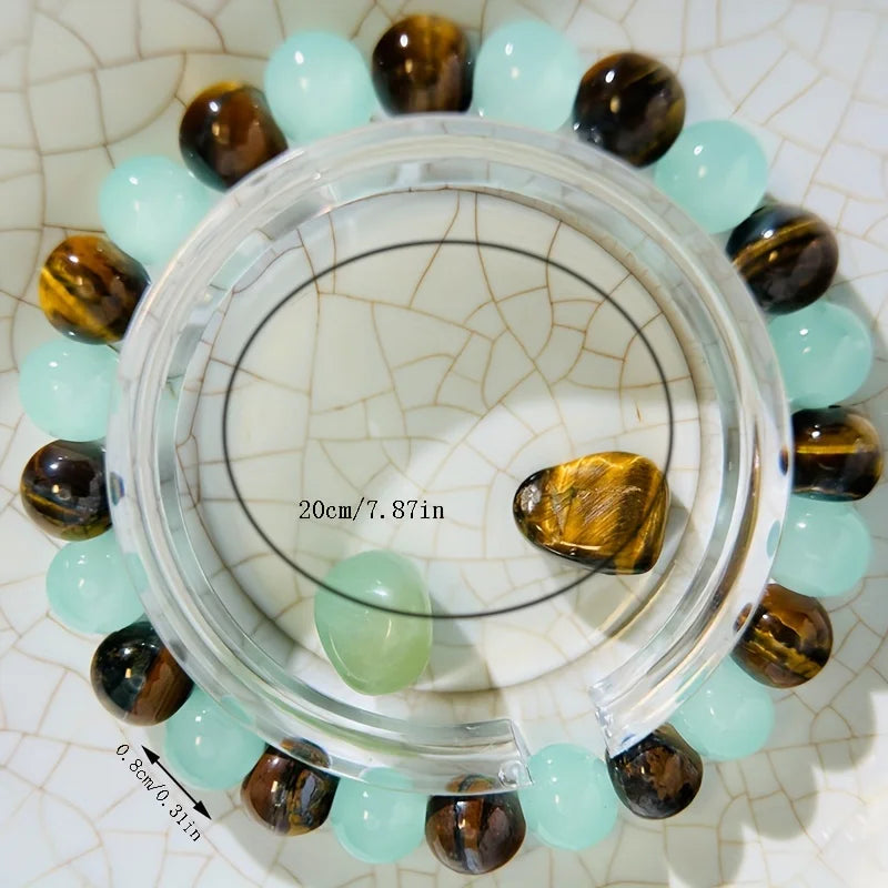 Healing Green Aventurine Tiger Eye Bracelet for Good Luck - Smarsty