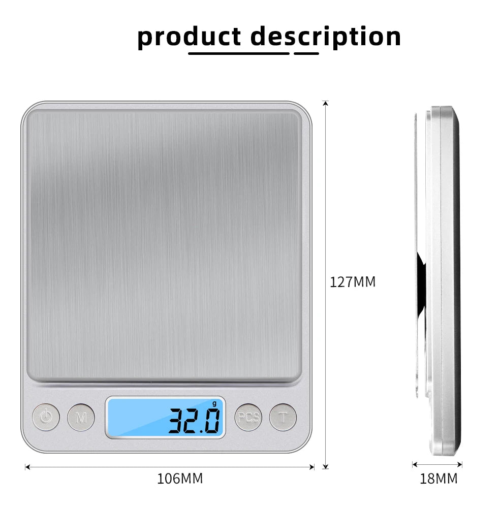 Mini Digital Kitchen Scale with LED Display and Precision Accuracy - Smarsty