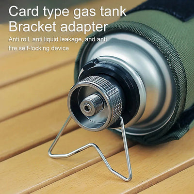 Camping Butane Adapter With Bracket Outdoor Portable Gas Tank Converter For Picnic Hiking Camping Equipment by Smarsty