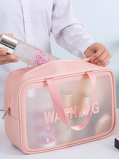 Semi Transparent PVC Makeup And Toiletries Bag With Capacity - Smarsty