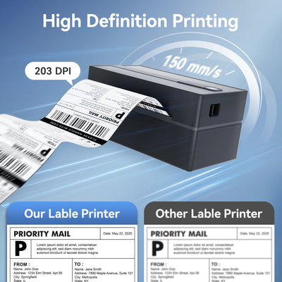 Thermal Label Printer Portable No Ink Required 203DPI 4x6 for Small Business Bluetooth USB High Speed Express Airway Bill - Smarsty