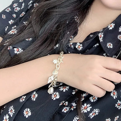 Starfish Shell Conch Bracelet for Women Summer Beach Jewelry - Smarsty