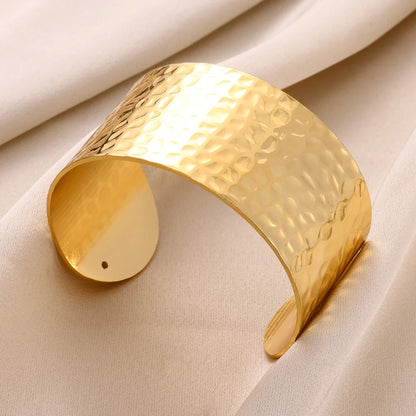 Luxury Gold Color Stainless Steel Cuff Bangle Bracelet - Smarsty