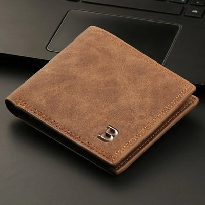 New Retro Men Leather Wallets Small Money Purses Design Dollar Price Top Men Thin Wallet With Coin Bag Zipper - Smarsty