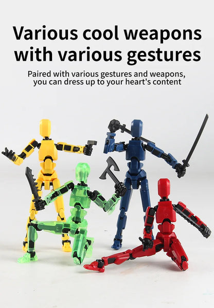 DIY Luminous T13 Multi-Jointed Movable Shapeshift Robot 3D Printed Mannequin Lucky robot and dog Action Figures Toys kids Gifts