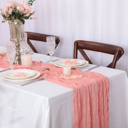 Rustic Cheese Cloth Table Runner for Weddings and Events - Smarsty
