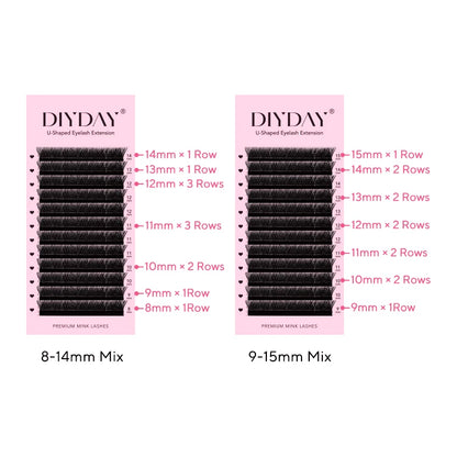 DIYDAY U Shaped YY Lashes Ultra Soft Natural Look - Smarsty