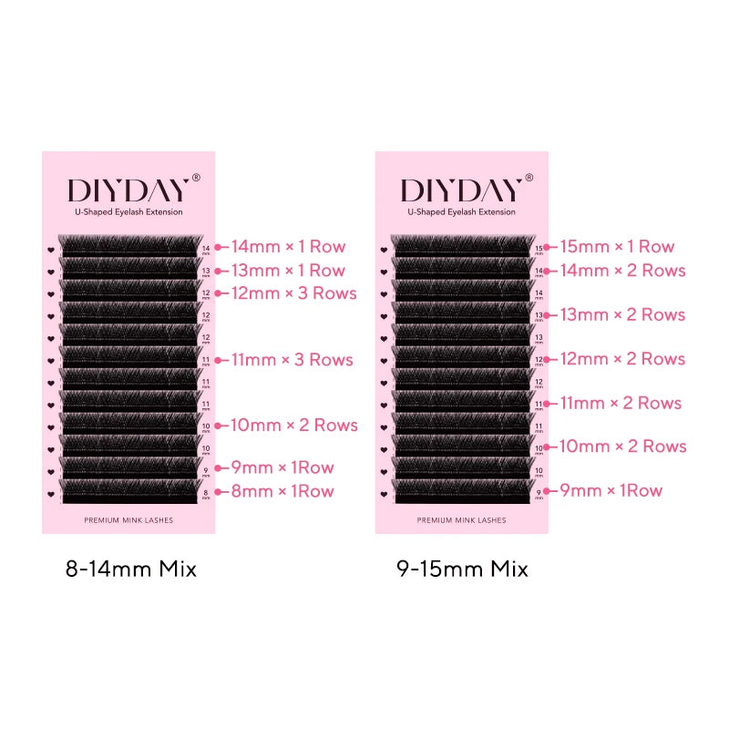 DIYDAY U Shaped YY Lashes Ultra Soft Natural Look - Smarsty