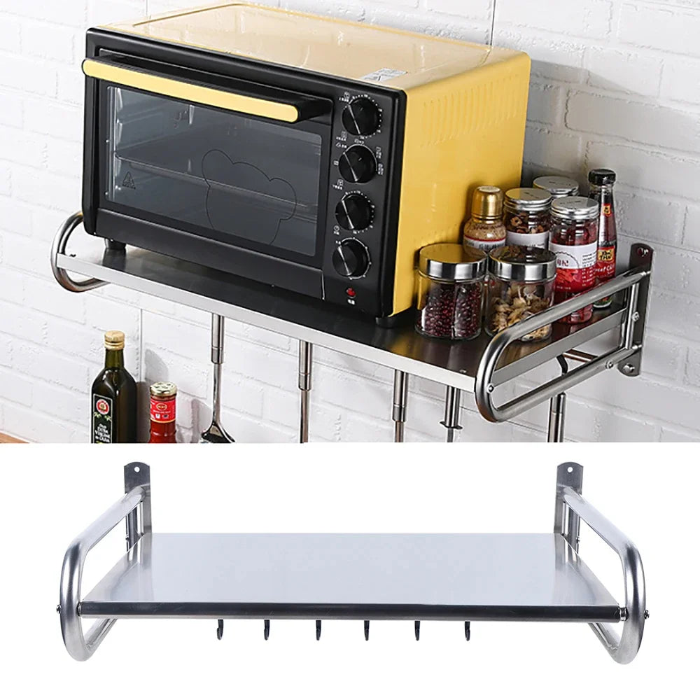 Microwave Oven Rack Stainless Steel Microwave Oven Shelf Wall-Mounted Kitchen Shelf Kitchen Shelves Counter - Smarsty