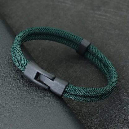 Men's Double Layer Thread Bracelet for Stylish Layering - Smarsty