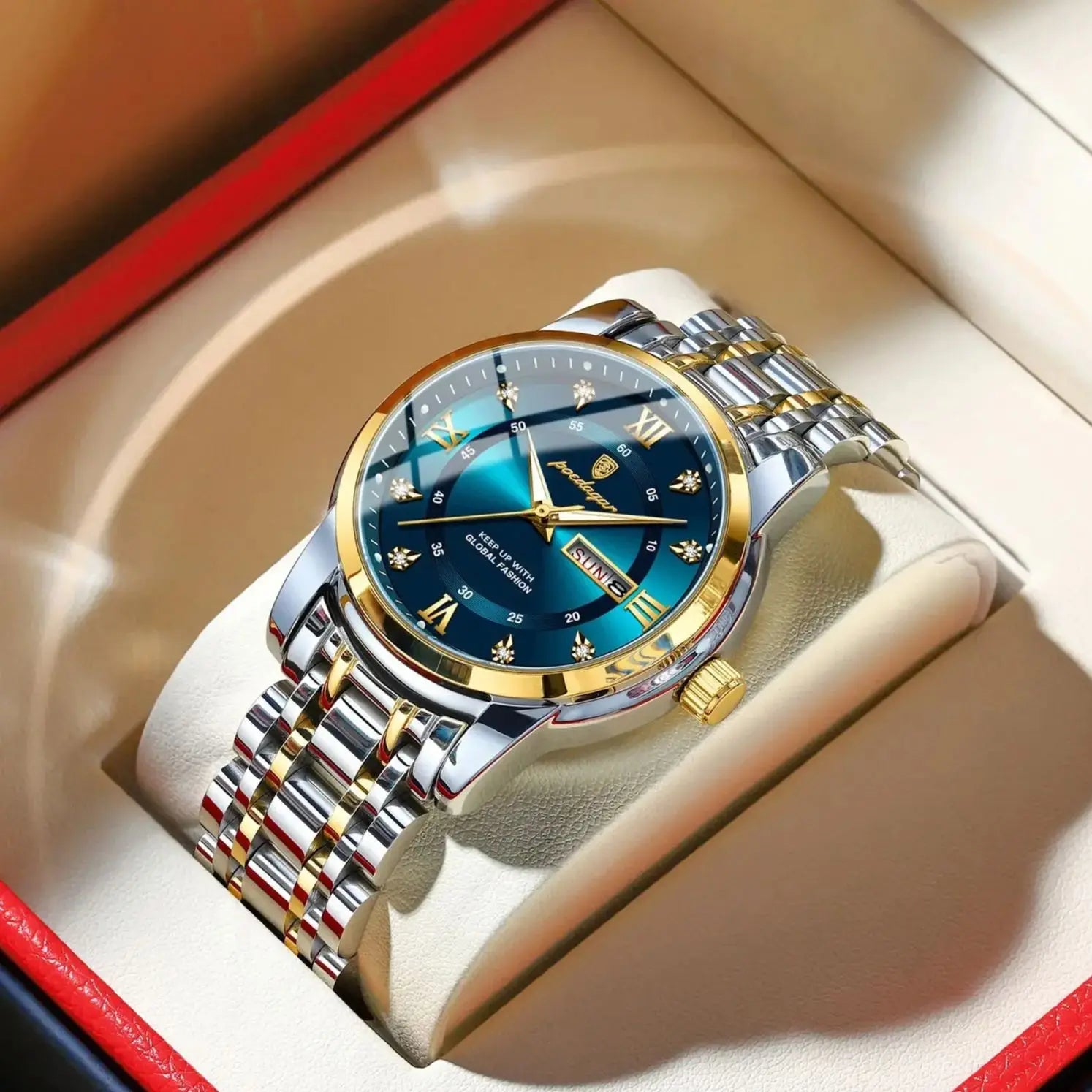 POEDAGAR Luxury Waterproof Men's Watch with Luminous Dial - Smarsty