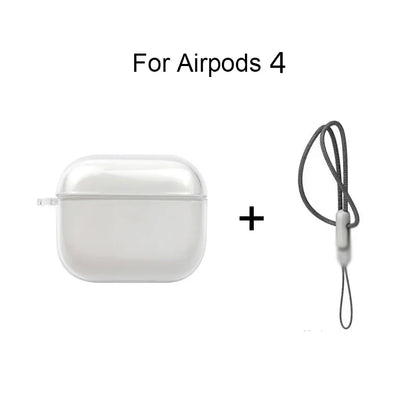 Clear Shockproof TPU Earphone Case with Lanyard - Smarsty