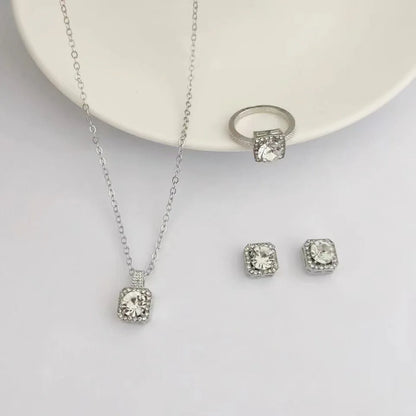 Luxury Cube Jewelry Set for Women with Necklace and Earrings - Smarsty