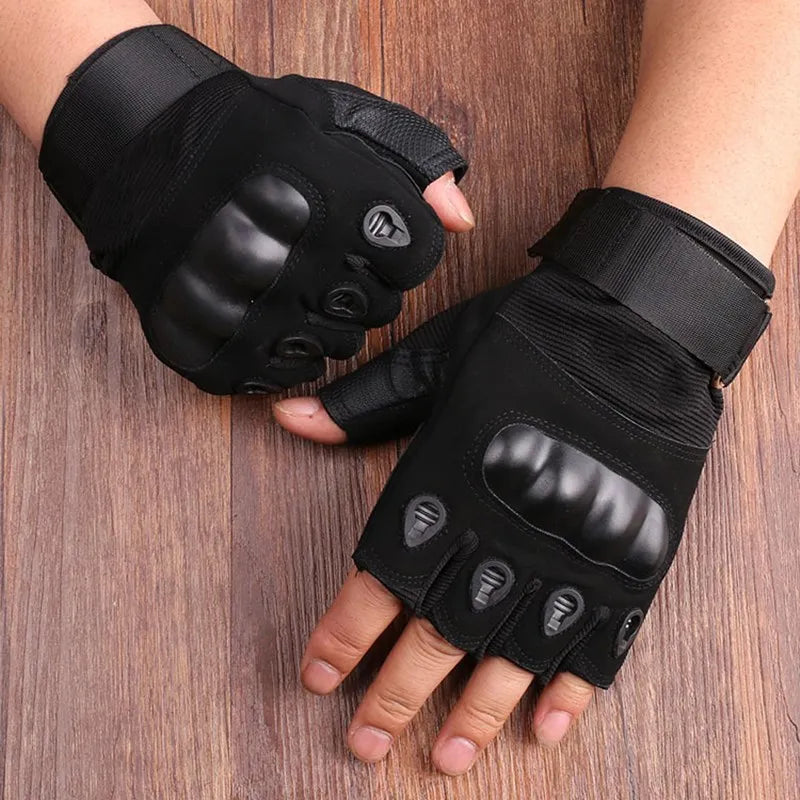 Men's Hard Knuckle Fingerless Gloves for Combat and Hunting - Smarsty