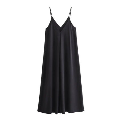 MUJER Black Slip Long Dresses for Women Red Draped Summer Dress Woman 2025 Sexy Backless Maxi Dress Women Summer Beach Dresses - Smarsty