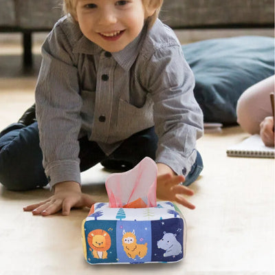 Montessori Toys Magic Tissue Box Baby Educational Learning Activity Sensory Toy for Kids Finger Exercise Busy Board Baby Game - Smarsty