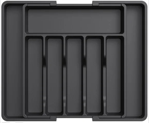 Adjustable Kitchen Storage Organizer Tray – Plastic Multifunctional Drawer Organizer for Kitchen Counter Utensils