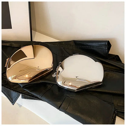 Designer Acrylic Shell Clutch Bag Metallic Evening Purse - Smarsty