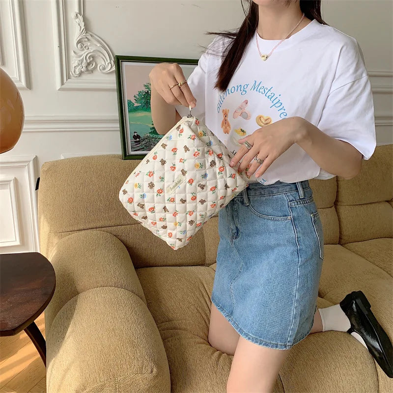 Large Capacity Women's Cosmetic Bags Cases Casual Ladies Small Storage Bag with Zipper Female Travel Clutch Bag Small Handbags - Smarsty