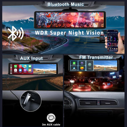 4K Dash Cam with GPS WiFi CarPlay Android Auto Mirror - Smarsty