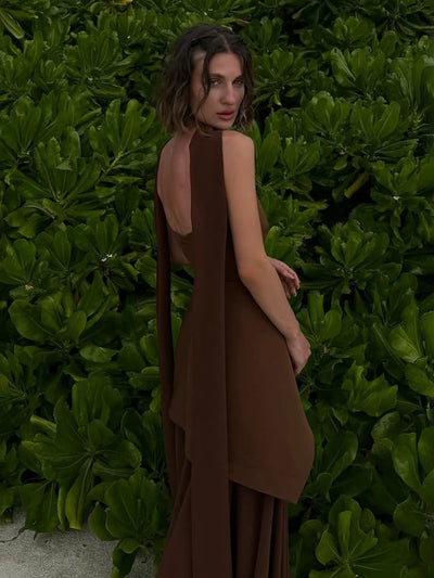 TARUXY Fashion Strapless Dress With Ribbon Female Elegant Sleeveless Mesh Beach Vacation Long Dress 2025 Spring New Women Dress - Smarsty
