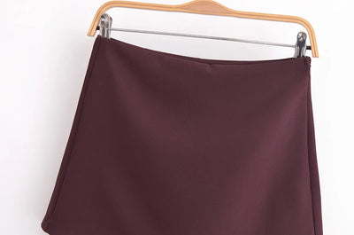TFMLN New Spring Women Solid Skort Fashion Causal Side Zipper Mini Shorts Skirts Vintage High Waist Streetwear Shorts Skirts - Smarsty