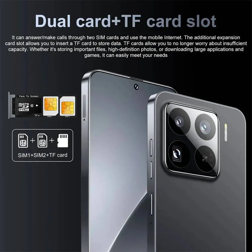 New 2025 HOT 15 Ultra 7.0HD Global Edition Original Smart Dual Card Facial Recognition Function 8000mAh Battery