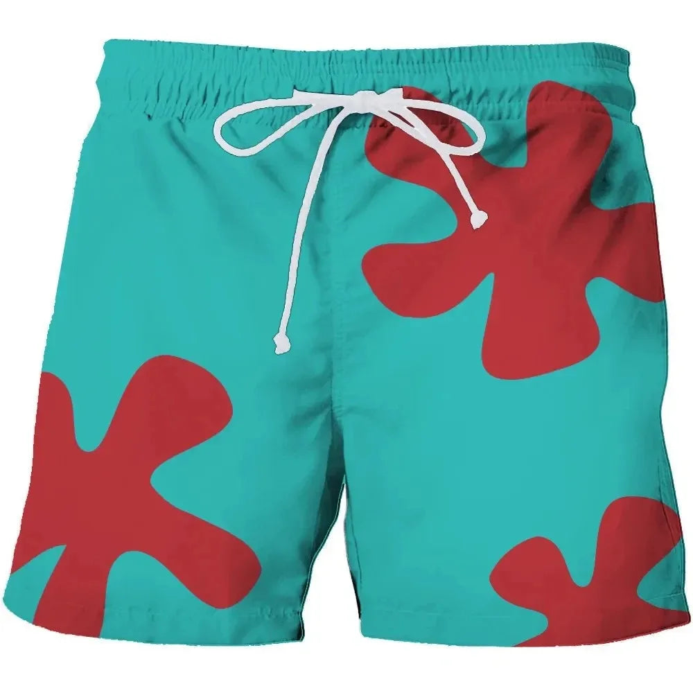 New Summer 3D Anime Patrick Star Board Shorts Trunks Quick Dry Beach Swiming Shorts Women Men Hip Hop Short Pants Beach clothes - Smarsty